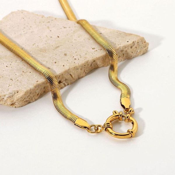 pendant necklaces stainless steel 5mm thick necklace buckle gift jewelry choker collares snake chain streetwear bijoux femme, Silver
pendant necklaces stainless steel 5mm thick necklace buckle gift jewelry choker collares snake chain streetwear bijoux femme, Silver