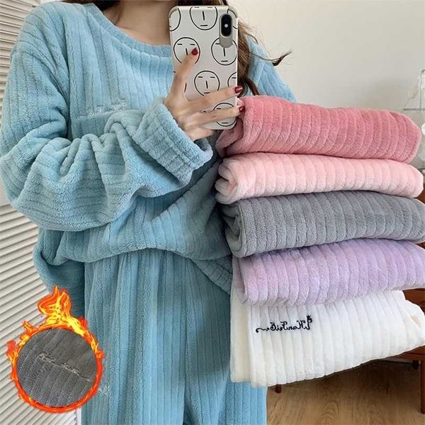 finetoo 2pcs/set winter warm flannel women pyjamas sets plush velvet long sleeve sleepwear nightwear coral fleece girls homewear 211215, Black;red
finetoo 2pcs/set winter warm flannel women pyjamas sets plush velvet long sleeve sleepwear nightwear coral fleece girls homewear 211215, Black;red