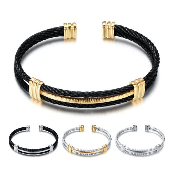 bangle letapi fashion punk vintage gold silver color three layer stainless steel wire rope wedding bracelet bangles for women, Black
bangle letapi fashion punk vintage gold silver color three layer stainless steel wire rope wedding bracelet bangles for women, Black