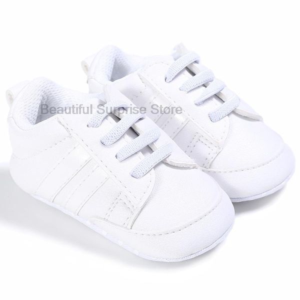 first walkers 2021 baby cute born kid leather sneakers boy girl soft sole crib shoes pre white