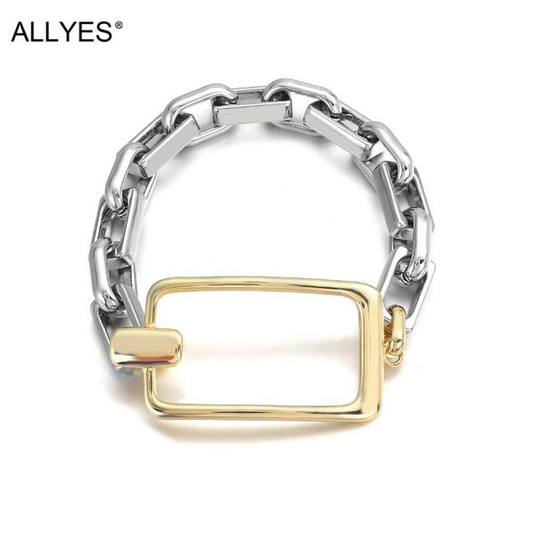 link, chain allyes korean hollow geometric charm bracelets for women fashion thick chunky copper bracelet bangle female jewelry, Black
link, chain allyes korean hollow geometric charm bracelets for women fashion thick chunky copper bracelet bangle female jewelry, Black
