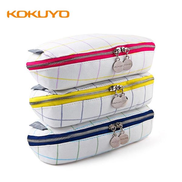 pencil bags kokuyo shell-shaped case large capacity simple lattice stationery box metal double zipper design
pencil bags kokuyo shell-shaped case large capacity simple lattice stationery box metal double zipper design