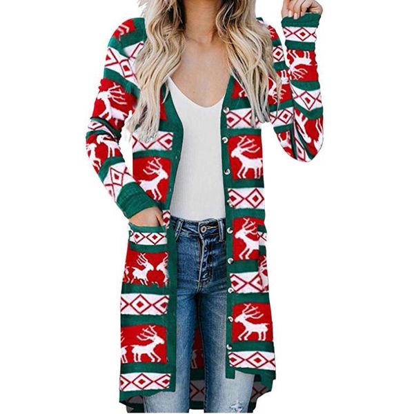 women's knits & tees 2021 fashion christmas cardigan for women long sleeve loose with pockets printed jersey mujer, White
women's knits & tees 2021 fashion christmas cardigan for women long sleeve loose with pockets printed jersey mujer, White