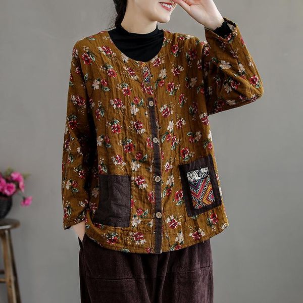 national vintage style floral cardigans pocket patchwork comfortable cotton shirt blouse women spring autumn flower button, White
national vintage style floral cardigans pocket patchwork comfortable cotton shirt blouse women spring autumn flower button, White