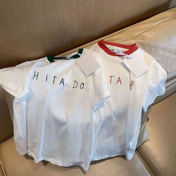 2022 factory wholesale new summer exclusive fresh simple letter print contrast neckline short sleeve women's casual loose t-shirt, White
2022 factory wholesale new summer exclusive fresh simple letter print contrast neckline short sleeve women's casual loose t-shirt, White