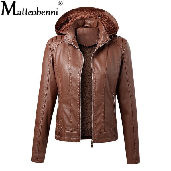 2021 new women jacket solid zipper pu leather biker jackets autumn winter faux fur tunic outerwear female oversize hooded veet coat umvk, Black;brown
2021 new women jacket solid zipper pu leather biker jackets autumn winter faux fur tunic outerwear female oversize hooded veet coat umvk, Black;brown