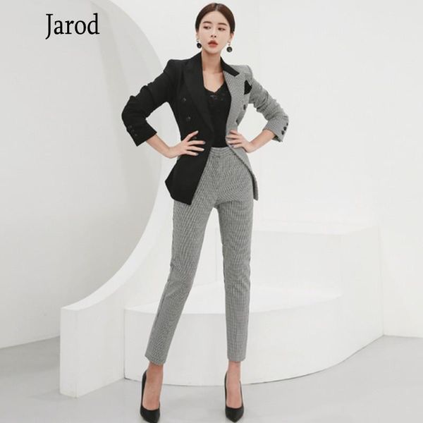 women's two piece pants 2021 autumn 2 pieces set women office hit color patchwork notched collar blazer jacket & pencil pant suits wear, White
women's two piece pants 2021 autumn 2 pieces set women office hit color patchwork notched collar blazer jacket & pencil pant suits wear, White