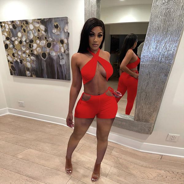 solid fitness tracksuit matching women tracksuits two piece sets halter neck open back crop and biker shorts summer beach, Gray
solid fitness tracksuit matching women tracksuits two piece sets halter neck open back crop and biker shorts summer beach, Gray