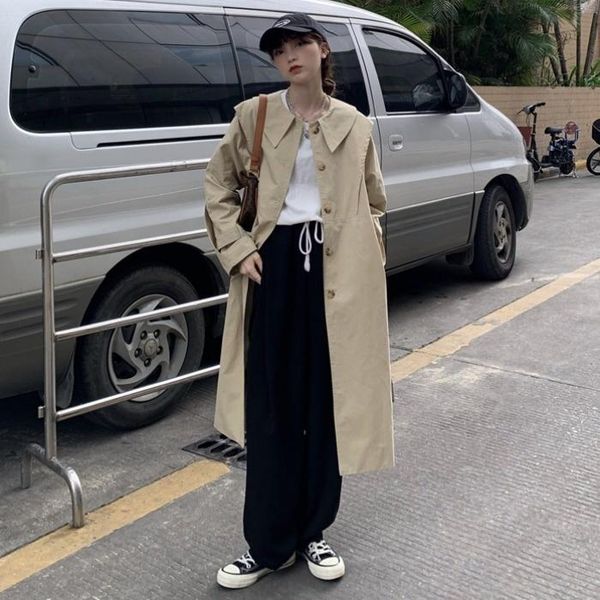women's trench coats korean style autumn 2021 western plus size long coat lazy make you look younger fashionable baggy jum, Tan;black
women's trench coats korean style autumn 2021 western plus size long coat lazy make you look younger fashionable baggy jum, Tan;black