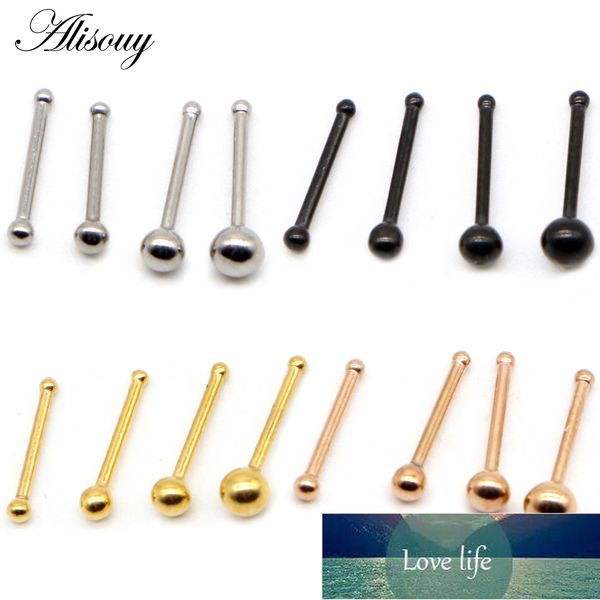 alisouy 1pc nose studs bar 316l stainless steel ball nose piercing pin earrings nariz women nose rings fashion body jewelry factory price ex, Silver
alisouy 1pc nose studs bar 316l stainless steel ball nose piercing pin earrings nariz women nose rings fashion body jewelry factory price ex, Silver