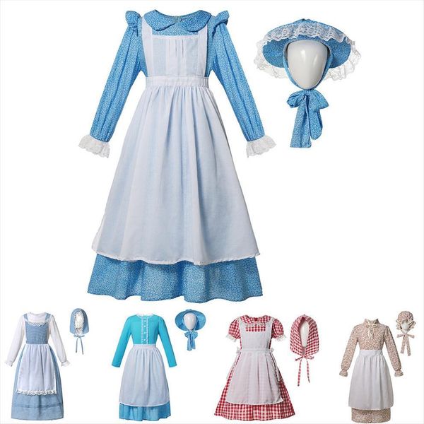 american pioneer girl child dress costume small medium large kids california old time colonial village teenager princess, Red;yellow
american pioneer girl child dress costume small medium large kids california old time colonial village teenager princess, Red;yellow