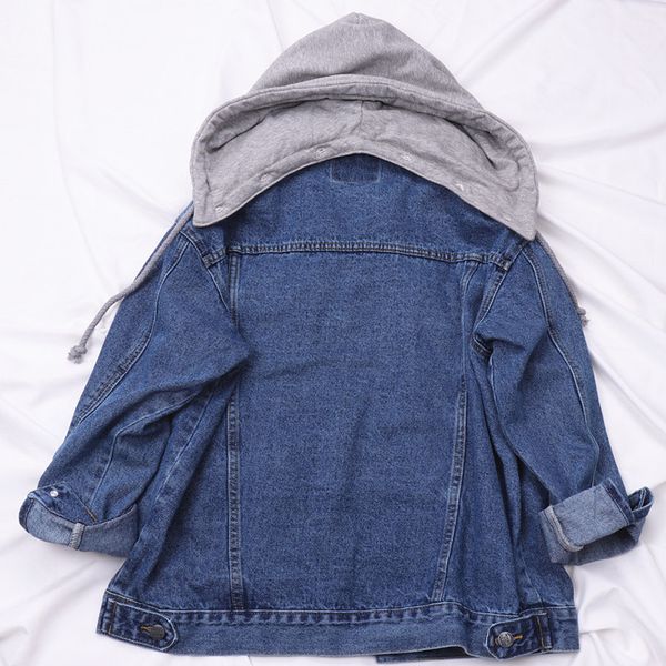 spring autumn denim vintage washed removable hooded jeans jacket coat women oversized loose casual outwear female c2sm, Black;brown
spring autumn denim vintage washed removable hooded jeans jacket coat women oversized loose casual outwear female c2sm, Black;brown