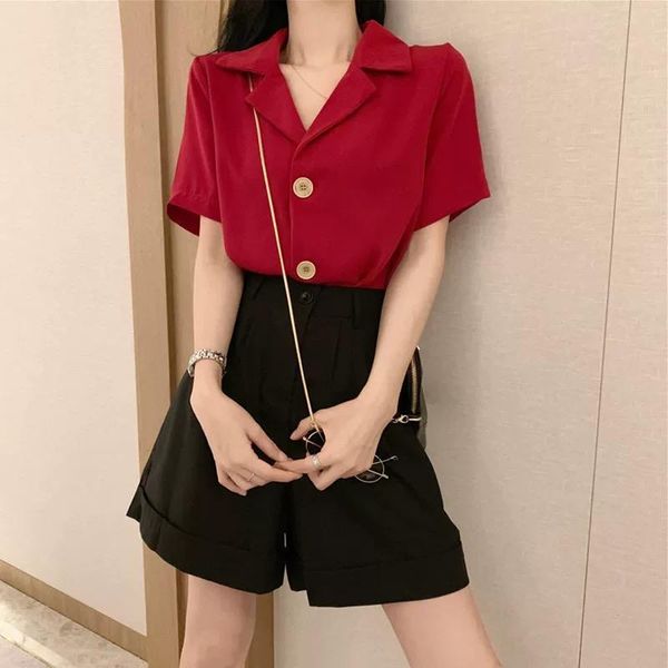 women's tracksuits women 2021 summer fashion suit ladies notched collar casual blouse + high waist wide leg shorts elegant two pieces, Gray
women's tracksuits women 2021 summer fashion suit ladies notched collar casual blouse + high waist wide leg shorts elegant two pieces, Gray