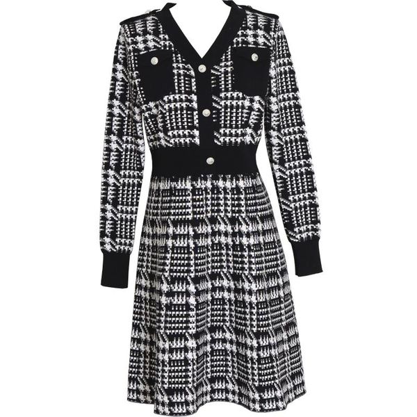 casual dresses knitted plaid 2 piece set dress women autumn elegant long sleeve mini winter female crop sweater, Black;gray
casual dresses knitted plaid 2 piece set dress women autumn elegant long sleeve mini winter female crop sweater, Black;gray