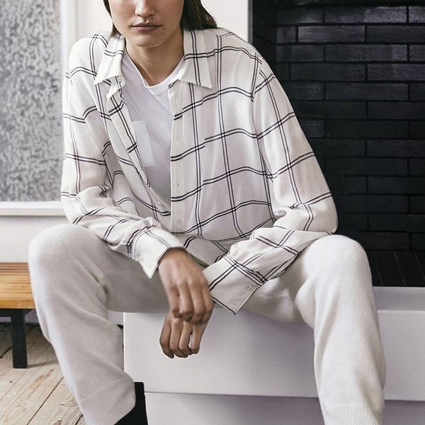 spring thin long sleeve lapel check shirt temperament casual fashion all-match shirt women, White
spring thin long sleeve lapel check shirt temperament casual fashion all-match shirt women, White