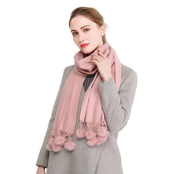 scarves solid pashmina cashmere scarf with fur ball women long blanket wrap wool shawls and, Blue;gray
scarves solid pashmina cashmere scarf with fur ball women long blanket wrap wool shawls and, Blue;gray