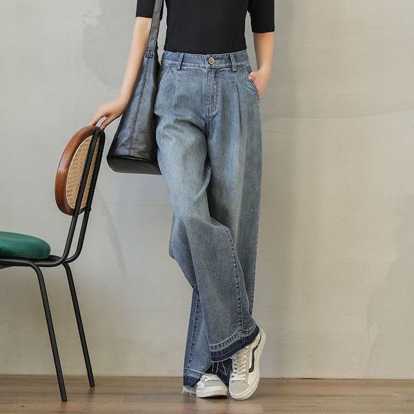 women 2021 spring autumn retro straight wide-leg jeans female high waist streetwear pants lady fashion loose denim trousers g117, Blue
women 2021 spring autumn retro straight wide-leg jeans female high waist streetwear pants lady fashion loose denim trousers g117, Blue