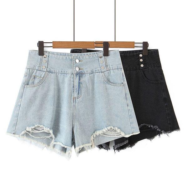 women's shorts 2021 summer women 's loose hole denim broad leg 4xl, White;black
women's shorts 2021 summer women 's loose hole denim broad leg 4xl, White;black
