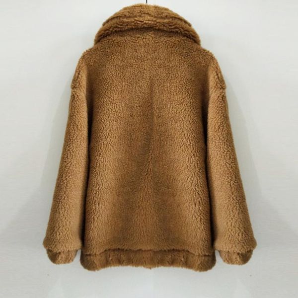 women's fur & faux coat women brown autumn winter fluffy teddy jacket plus size outerwear turn down short femalelong sleeve, Black
women's fur & faux coat women brown autumn winter fluffy teddy jacket plus size outerwear turn down short femalelong sleeve, Black