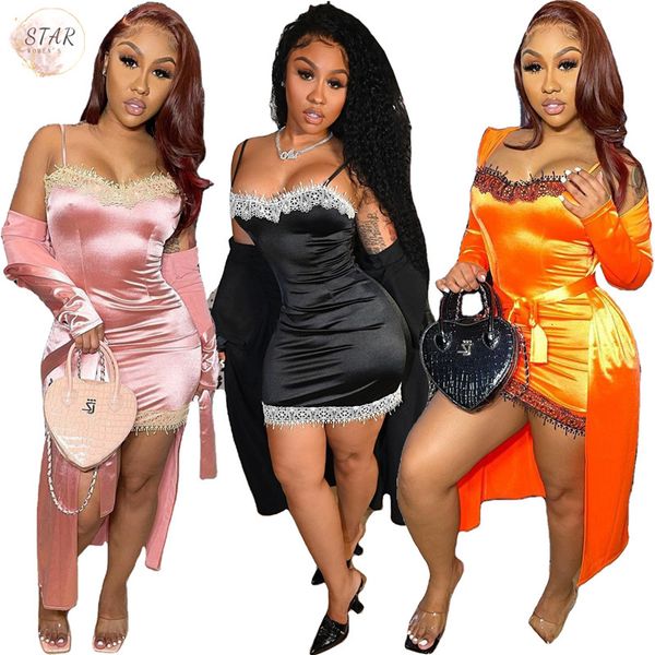 2021 new and coat matching set two piece outfits silk fabric slip es long sleeve home clothes wholesale dropshipping pksd, Black
2021 new and coat matching set two piece outfits silk fabric slip es long sleeve home clothes wholesale dropshipping pksd, Black