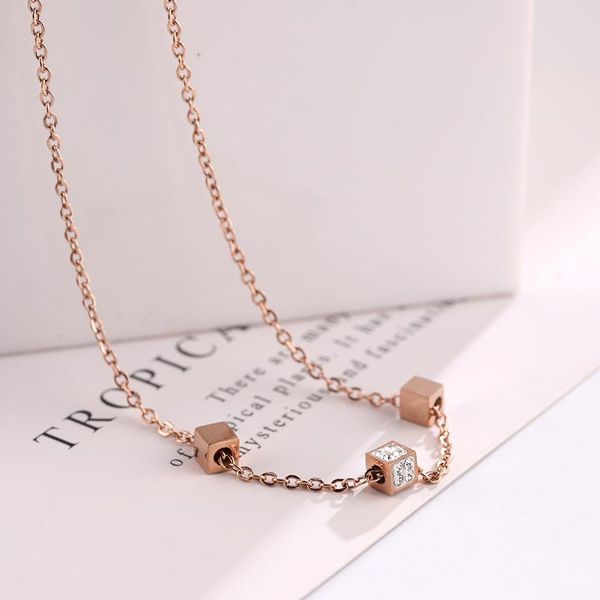 rose gold color cube pendient necklaces women stainless steel square charm jewelry necklace geometric collier fashion, Silver
rose gold color cube pendient necklaces women stainless steel square charm jewelry necklace geometric collier fashion, Silver