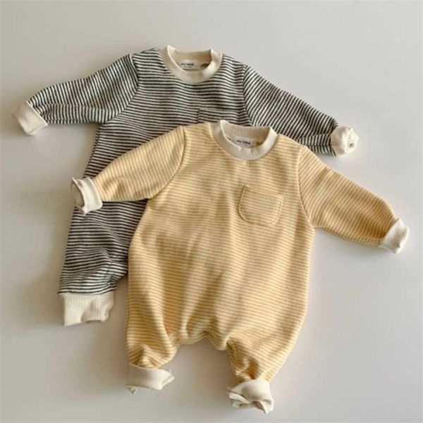 autumn and winter baby jumpsuit stripe plush fashion simplicity leisure thickening boys girls clothes 211101, Blue
autumn and winter baby jumpsuit stripe plush fashion simplicity leisure thickening boys girls clothes 211101, Blue