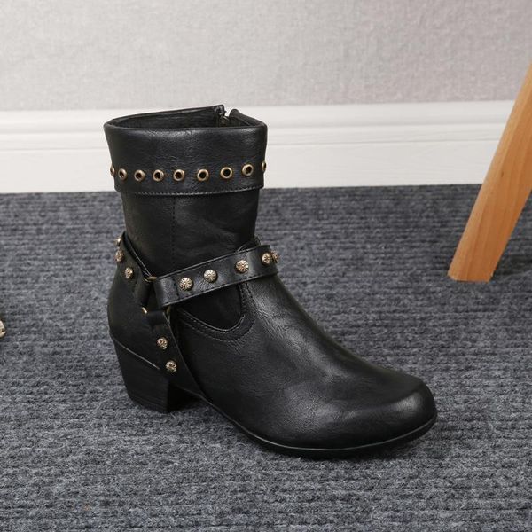 boots autumn women's shoes leather ladies fashion casual square heels short ankle slip on motorcycle boot, Black
boots autumn women's shoes leather ladies fashion casual square heels short ankle slip on motorcycle boot, Black