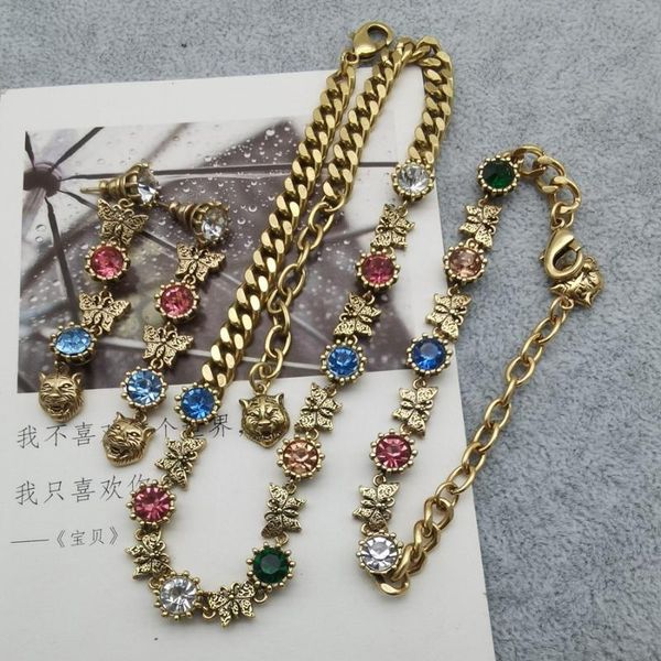 earrings & necklace 2021 good quality vintage luxury jewelry sets tiger head color rhinestones butterfly bracelets for women, Silver
earrings & necklace 2021 good quality vintage luxury jewelry sets tiger head color rhinestones butterfly bracelets for women, Silver