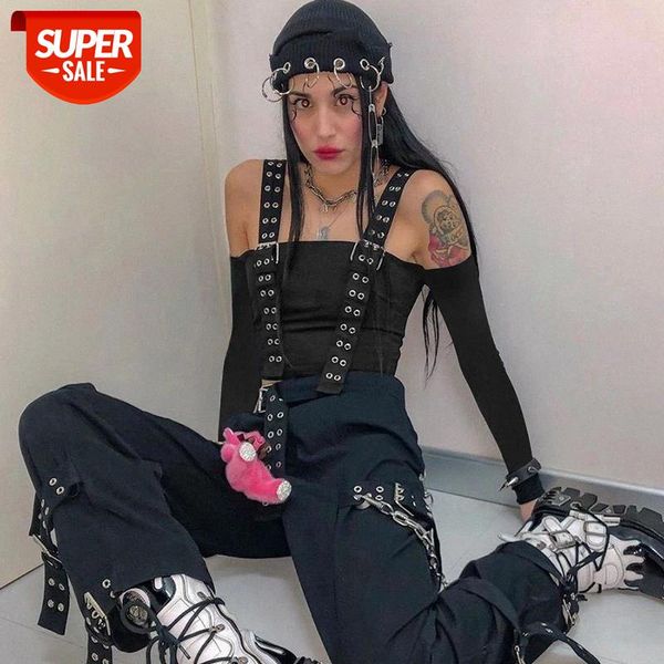 gothic women's black t-shirts ribbed straped off shoulder long sleeve cropped fashion t shirts for female punk streetwear #0t4h, White
gothic women's black t-shirts ribbed straped off shoulder long sleeve cropped fashion t shirts for female punk streetwear #0t4h, White