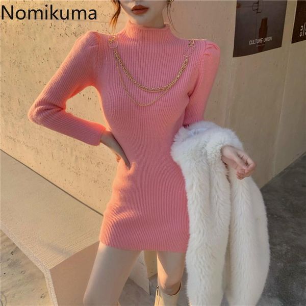nomikuma autumn winter bodycon dress women half turtleneck long sleeve knitted basic mini dresses female slim fit vestidos 3d879, Black;gray
nomikuma autumn winter bodycon dress women half turtleneck long sleeve knitted basic mini dresses female slim fit vestidos 3d879, Black;gray