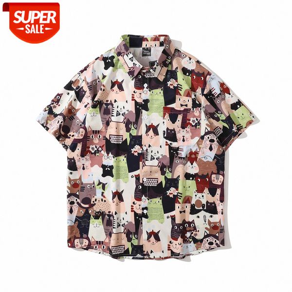 short-sleeved full-print shirt hong kong style american vintage retro men and women wei yi couple shirts #e93a, White;black
short-sleeved full-print shirt hong kong style american vintage retro men and women wei yi couple shirts #e93a, White;black