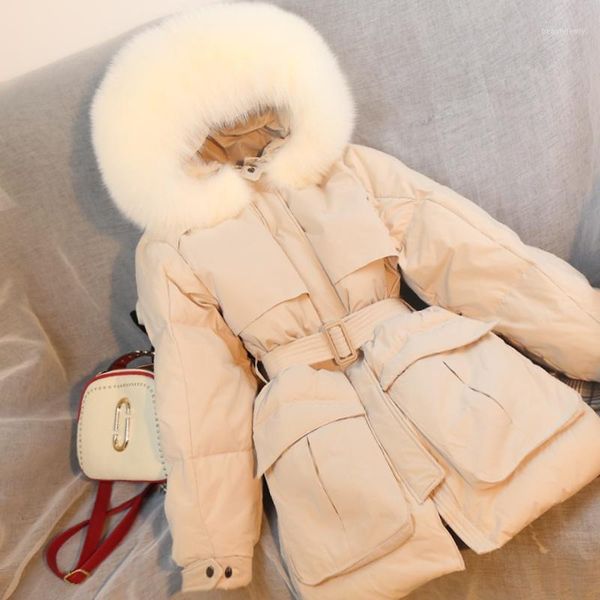 women's down & parkas 90% white duck jacket female with real fur collar hooded fashion belt solid mid long coat big natural raccoon and, Black
women's down & parkas 90% white duck jacket female with real fur collar hooded fashion belt solid mid long coat big natural raccoon and, Black