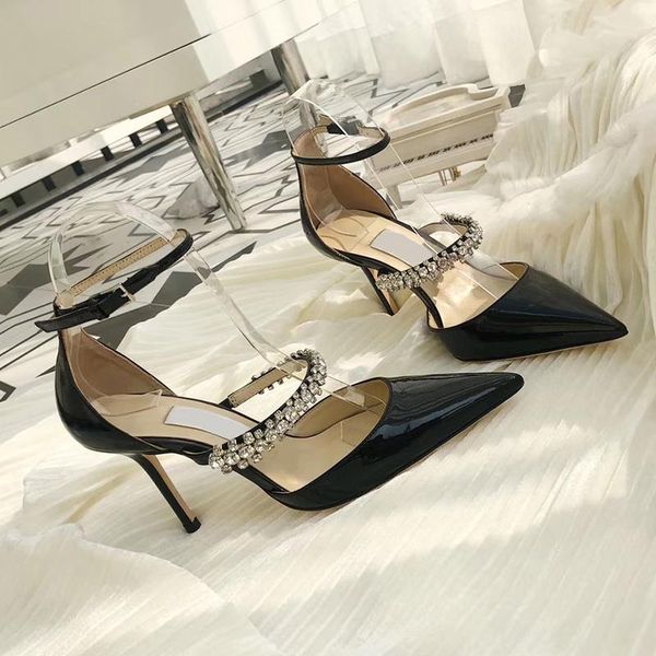 sandals women's shoes style with rhinestone high heels stiletto shallow mouth patent leather single women, Black
sandals women's shoes style with rhinestone high heels stiletto shallow mouth patent leather single women, Black