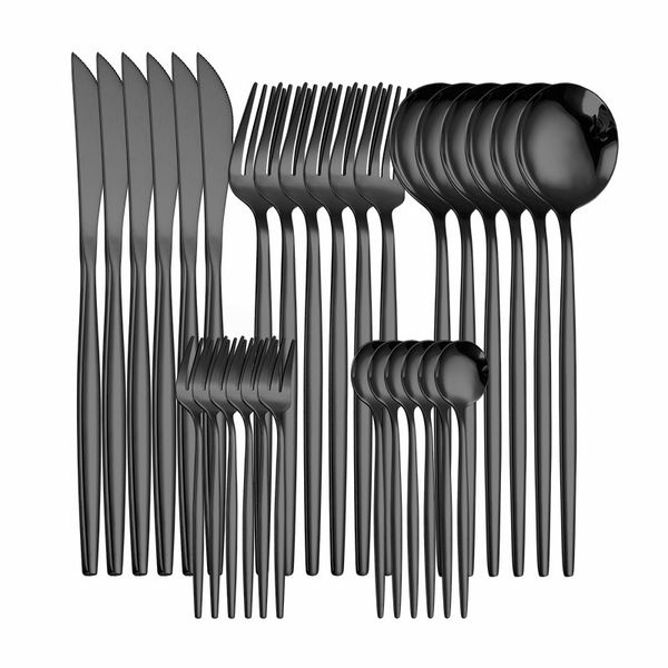 western cutlery set 30 piece tableware set stainless steel dinnerware black spoon fork knife dinner set complete home flatware
western cutlery set 30 piece tableware set stainless steel dinnerware black spoon fork knife dinner set complete home flatware