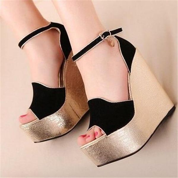 sandals summer wedges 15cm high-heeled pumps ladies shoes woman stripper stilettos sweet flower sandalias small yards:30 31 32, Black
sandals summer wedges 15cm high-heeled pumps ladies shoes woman stripper stilettos sweet flower sandalias small yards:30 31 32, Black