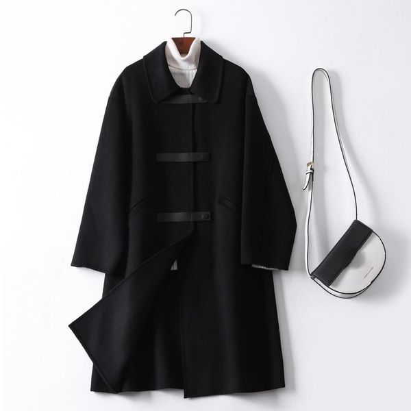 women's wool & blends 2021 autumn coats female double-faced woolen coat fashion spring black long jacket korean clothing manteau femme
women's wool & blends 2021 autumn coats female double-faced woolen coat fashion spring black long jacket korean clothing manteau femme