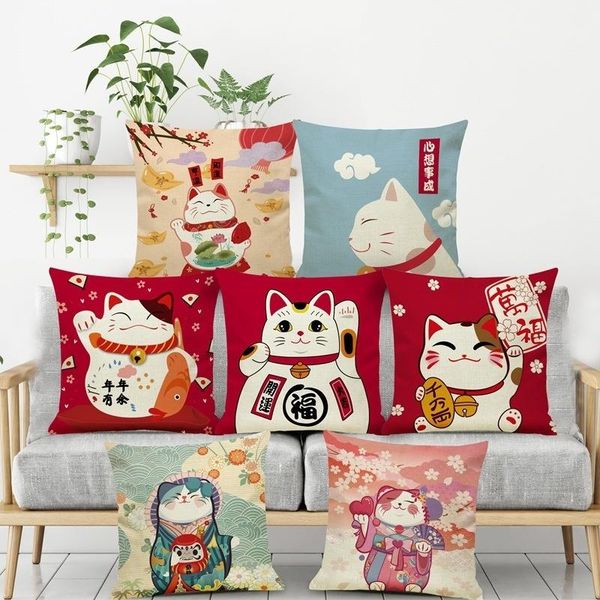 cushion/decorative pillow japanese-style fortune cat cushion cover 45*45 pillowcase sofa cushions cases cotton linen covers home decor
cushion/decorative pillow japanese-style fortune cat cushion cover 45*45 pillowcase sofa cushions cases cotton linen covers home decor