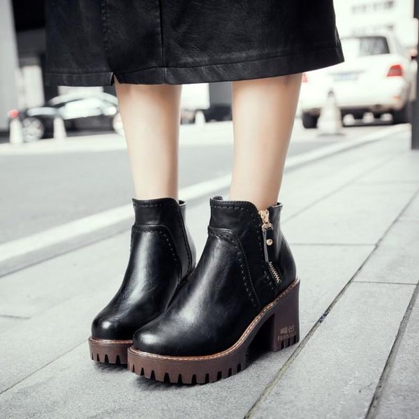 boots plus size 32- 43 high heels ankle women round toe zipper footwear female motorcycle platform shoes winter, Black
boots plus size 32- 43 high heels ankle women round toe zipper footwear female motorcycle platform shoes winter, Black