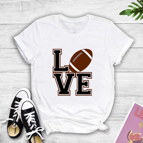 love rugby print casual short sleeve t-shirt summer crew neck short sleeve tee female women clothing tee shirt, White
love rugby print casual short sleeve t-shirt summer crew neck short sleeve tee female women clothing tee shirt, White