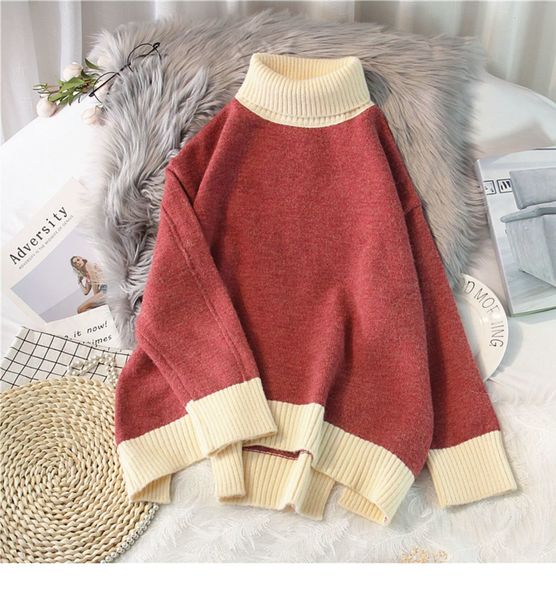 2021 women's blouse printed turtleneck new fashion fall and winter student japanese neck sweater ha10, White;black
2021 women's blouse printed turtleneck new fashion fall and winter student japanese neck sweater ha10, White;black