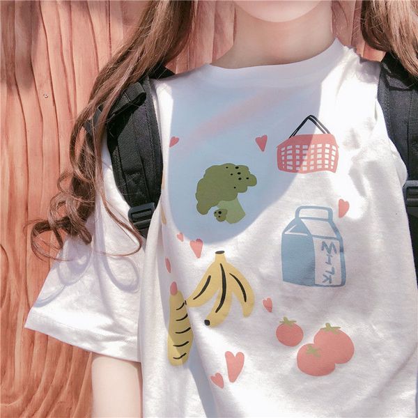 2021 new harajuku kawaii fruit graphic woman's shirt will see lolita japanese drop school style young t-shirt clothes j2sj, White
2021 new harajuku kawaii fruit graphic woman's shirt will see lolita japanese drop school style young t-shirt clothes j2sj, White
