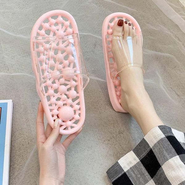 slippers acupressure massage men women transparent candy color non-slip bathroom health foot beads couple home, Black
slippers acupressure massage men women transparent candy color non-slip bathroom health foot beads couple home, Black