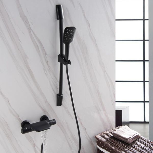 black thermostatic shower faucet set bathroom copper 38 degree bathroom set with hand shower head bath and bathtub mixer
black thermostatic shower faucet set bathroom copper 38 degree bathroom set with hand shower head bath and bathtub mixer