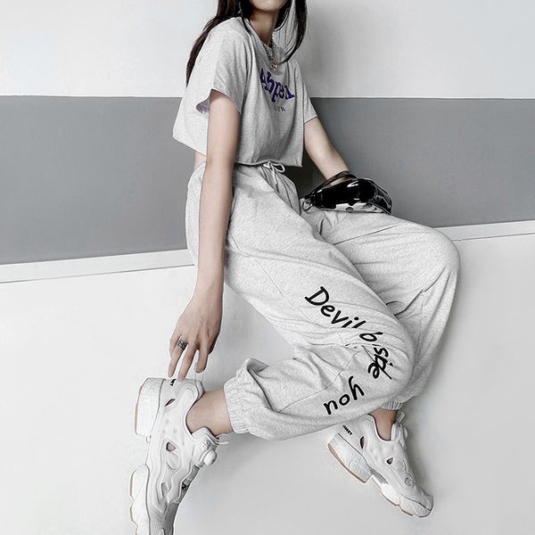 fashion harajuku loose high waist harem pants women letter print drawstring casual trousers female autumn streetwear, Black;white
fashion harajuku loose high waist harem pants women letter print drawstring casual trousers female autumn streetwear, Black;white