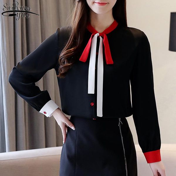 single-breasted overalls for women korean new women's long sleeve contrasting color bow collar slimming chiffon blouse 10677, White
single-breasted overalls for women korean new women's long sleeve contrasting color bow collar slimming chiffon blouse 10677, White