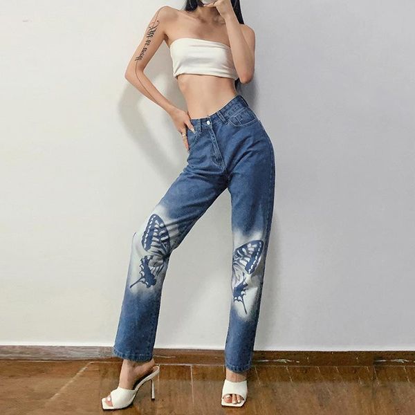 women's jeans women 2021 autumn casual blue cotton streetwear y2k wild fashion butterfly print high waist zipper straight pant
women's jeans women 2021 autumn casual blue cotton streetwear y2k wild fashion butterfly print high waist zipper straight pant