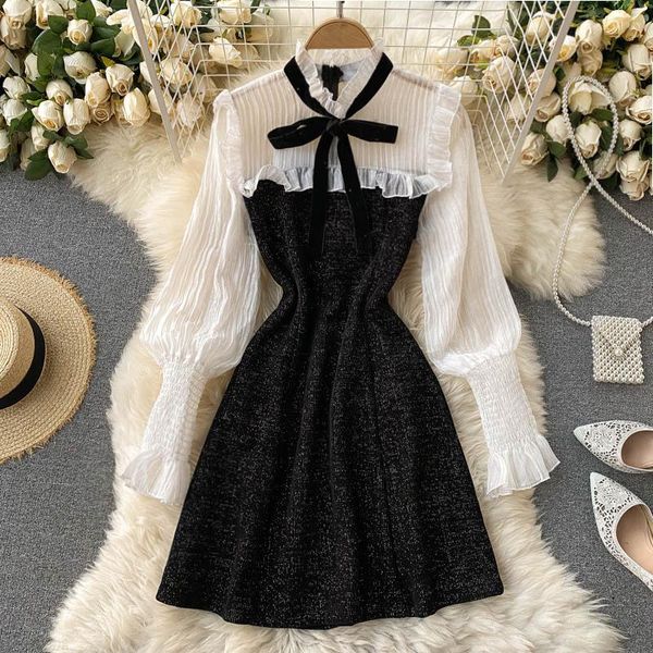 casual dresses women's autumn winter fashion stand neck long sleeve contrast color stitching dress elegant clothes vestidos de mujer q4, Black;gray
casual dresses women's autumn winter fashion stand neck long sleeve contrast color stitching dress elegant clothes vestidos de mujer q4, Black;gray