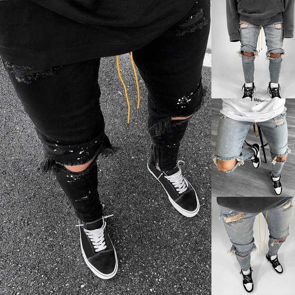 men's illustrated ny slim fit straight ripped troubled knee patch denim broek stretch jeans, Blue
men's illustrated ny slim fit straight ripped troubled knee patch denim broek stretch jeans, Blue