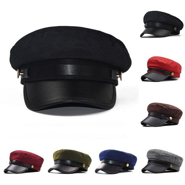 stingy brim hats casual man faux leather adjustable octagon buckle flat cotton blend octagonal military cap, Blue;gray
stingy brim hats casual man faux leather adjustable octagon buckle flat cotton blend octagonal military cap, Blue;gray