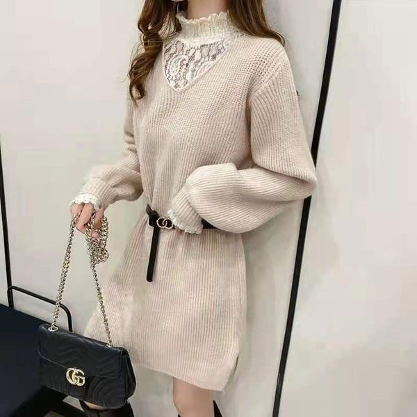 casual dresses 2021 vintage fashion knitted dress women lace patchwork fake two pieces elegant sweater robe winter long sleeve vestidos, Black;gray
casual dresses 2021 vintage fashion knitted dress women lace patchwork fake two pieces elegant sweater robe winter long sleeve vestidos, Black;gray